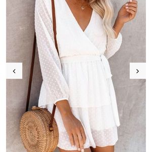 NWT Vici Milan Tiered Swiss Dot White Dress